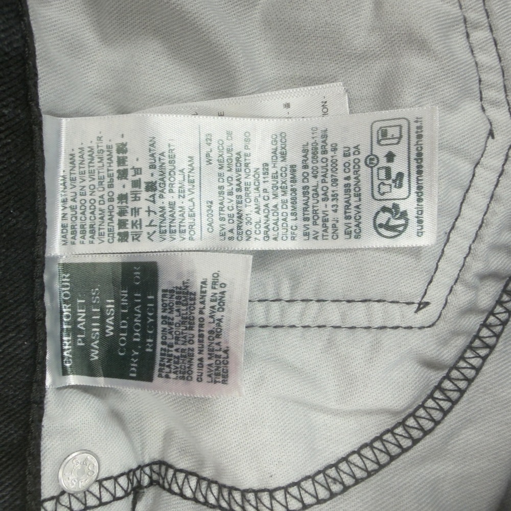 Levis 514 Straight Fit Jeans Mens 38x27 Black Denim Pants 514-0731 Classic Fit - Picture 8 of 11
